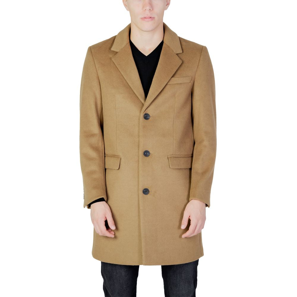 Antony Morato Beige Polyester Coat Antony Morato