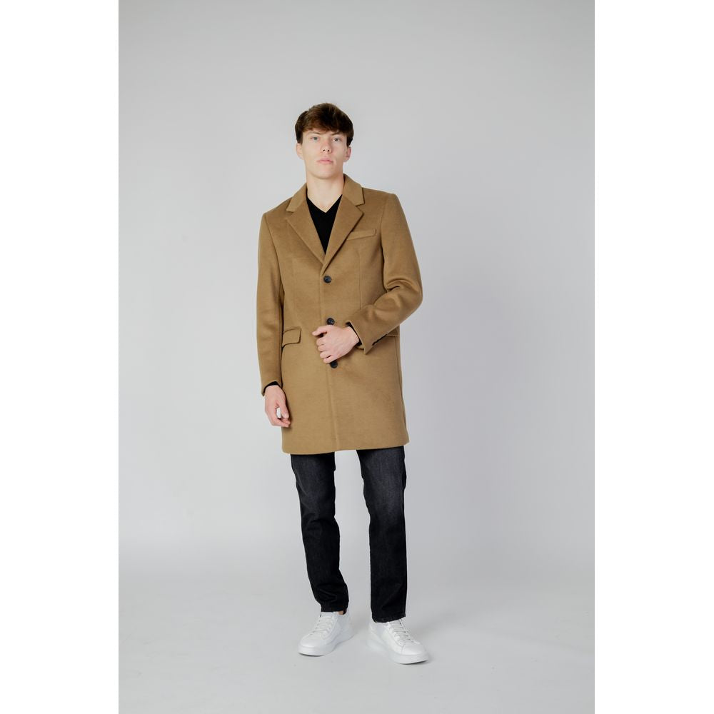 Antony Morato Beige Polyester Coat Antony Morato
