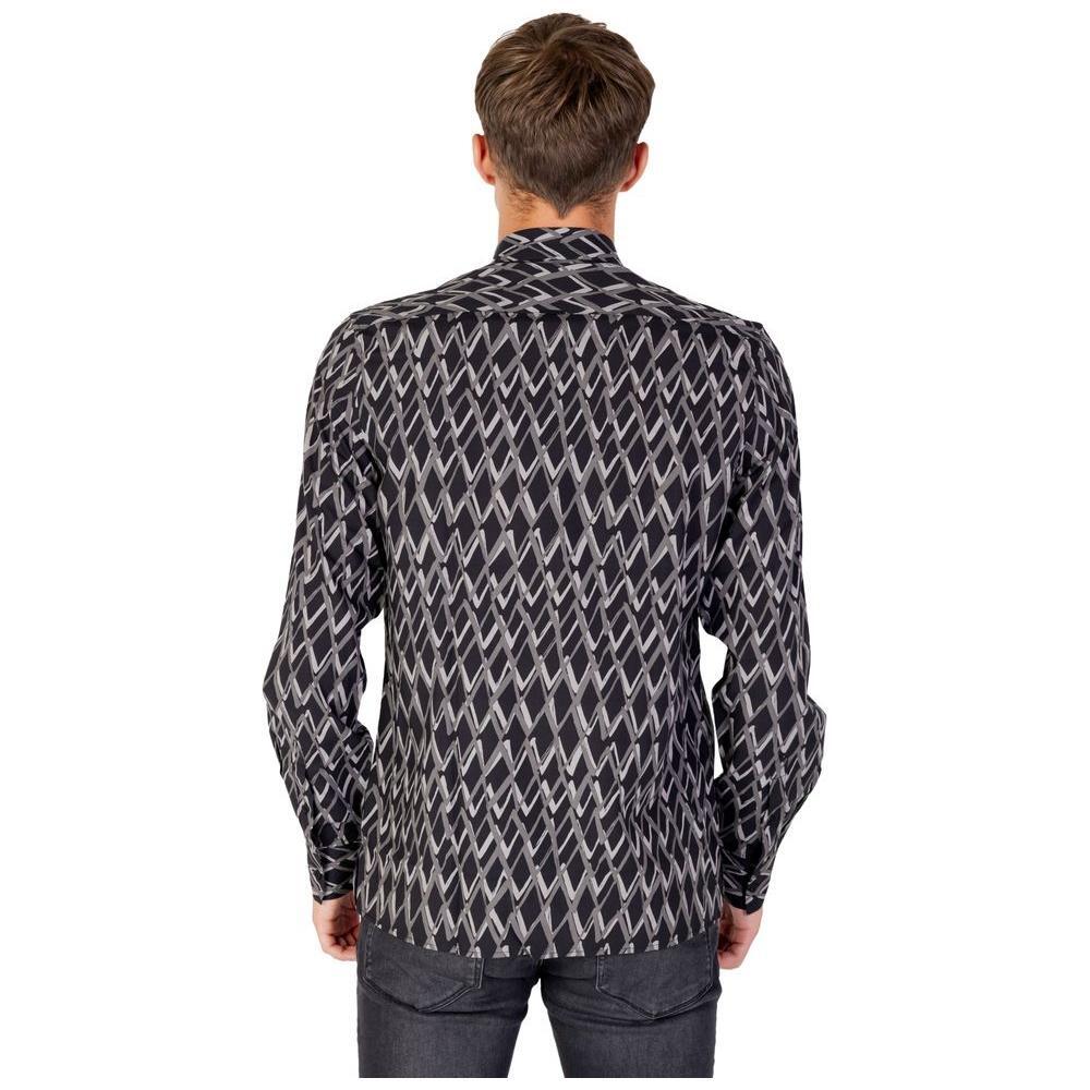 Antony Morato Black Cotton Pattern Shirt Antony Morato