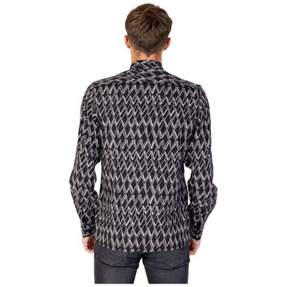 Antony Morato Black Cotton Pattern Shirt Antony Morato