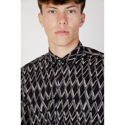 Antony Morato Black Cotton Pattern Shirt Antony Morato