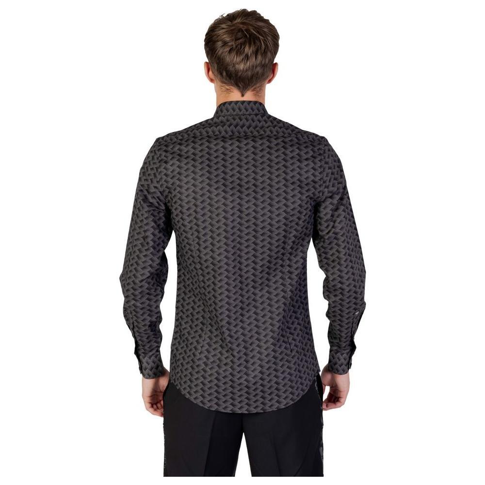 Antony Morato Gray Cotton Pattern Shirt Antony Morato