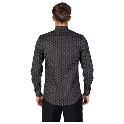 Antony Morato Gray Cotton Pattern Shirt Antony Morato