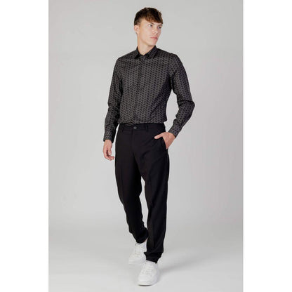 Antony Morato Gray Cotton Pattern Shirt Antony Morato