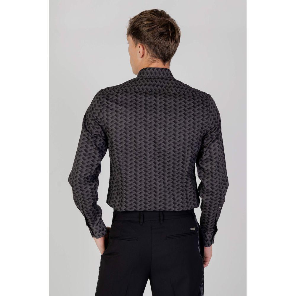 Antony Morato Gray Cotton Pattern Shirt Antony Morato