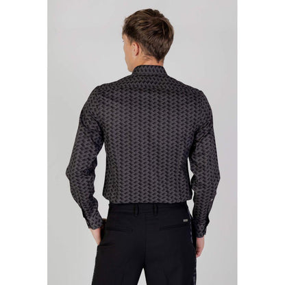 Antony Morato Gray Cotton Pattern Shirt Antony Morato