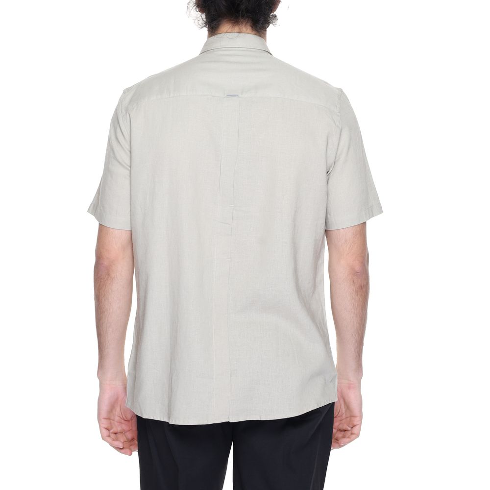 Antony Morato Beige Linen Shortsleeve Shirt Antony Morato