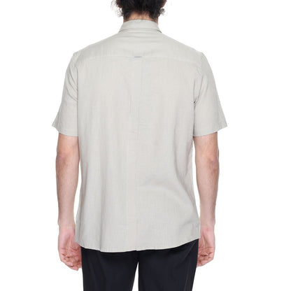 Antony Morato Beige Linen Shortsleeve Shirt Antony Morato