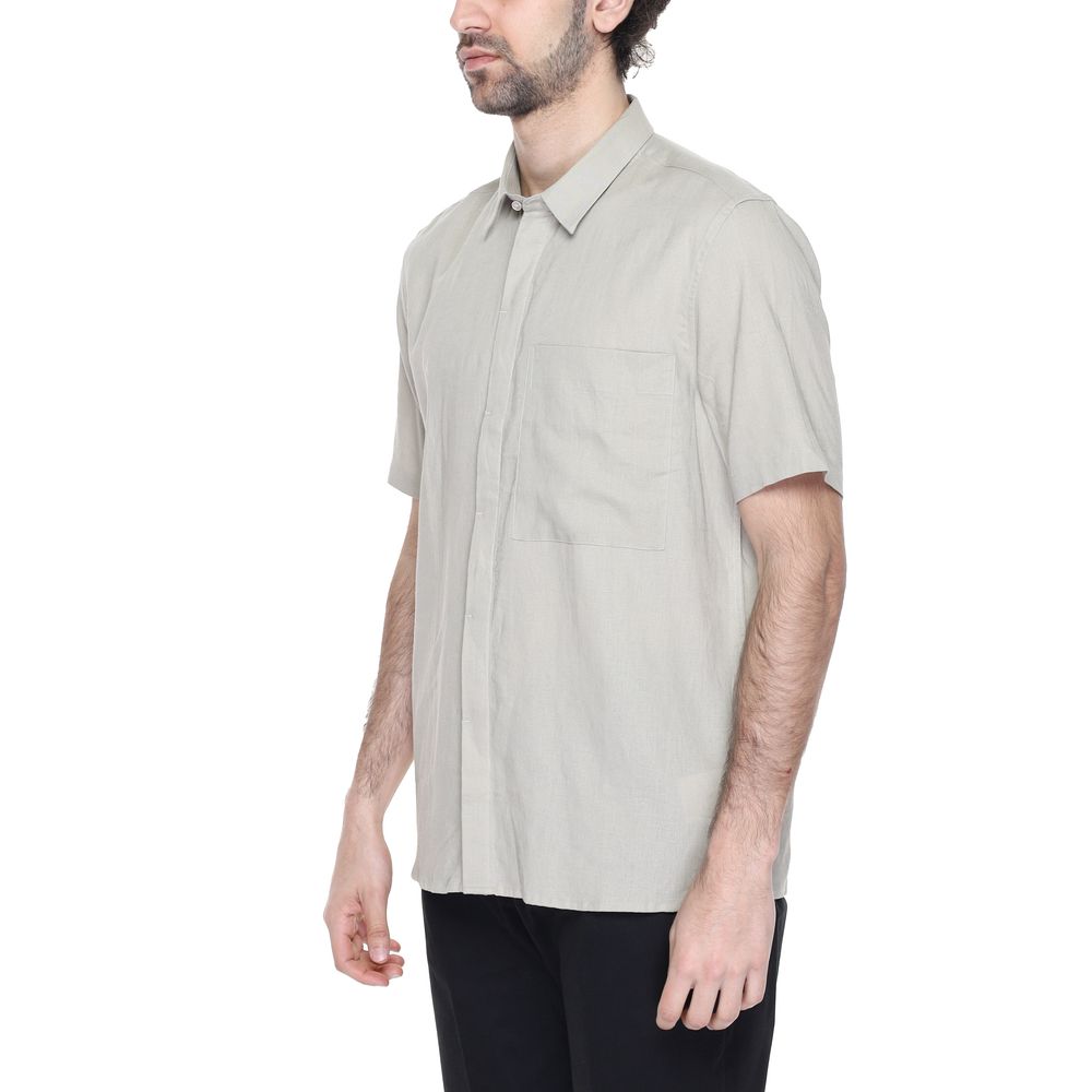 Antony Morato Beige Linen Shortsleeve Shirt Antony Morato