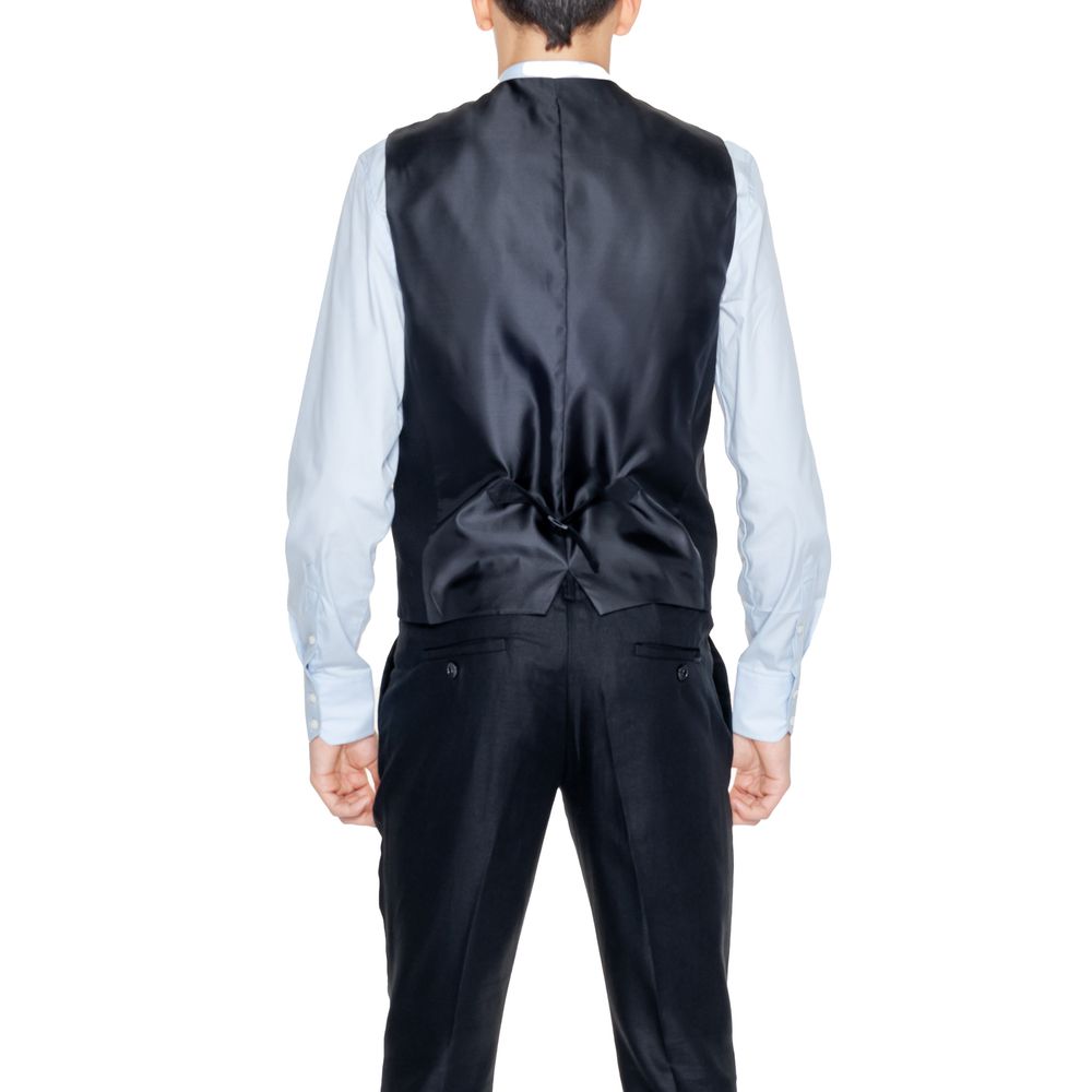 Antony Morato Black Linen Waistcoat Antony Morato