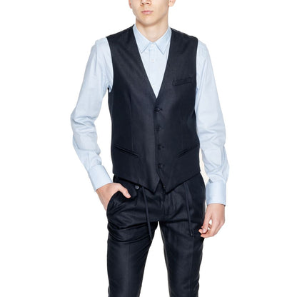 Antony Morato Black Linen Waistcoat Antony Morato