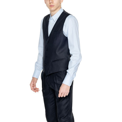 Antony Morato Black Linen Waistcoat Antony Morato