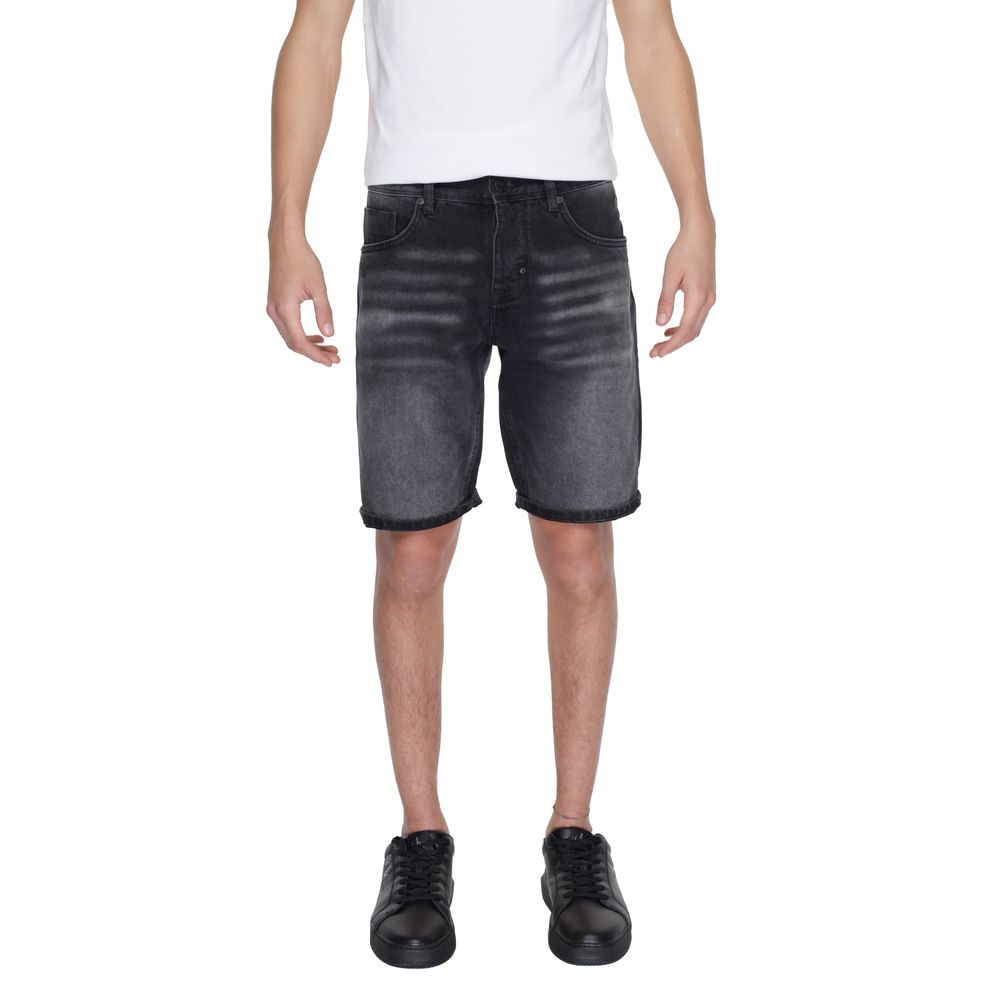 Antony Morato Black Cotton Bermuda Shorts Antony Morato