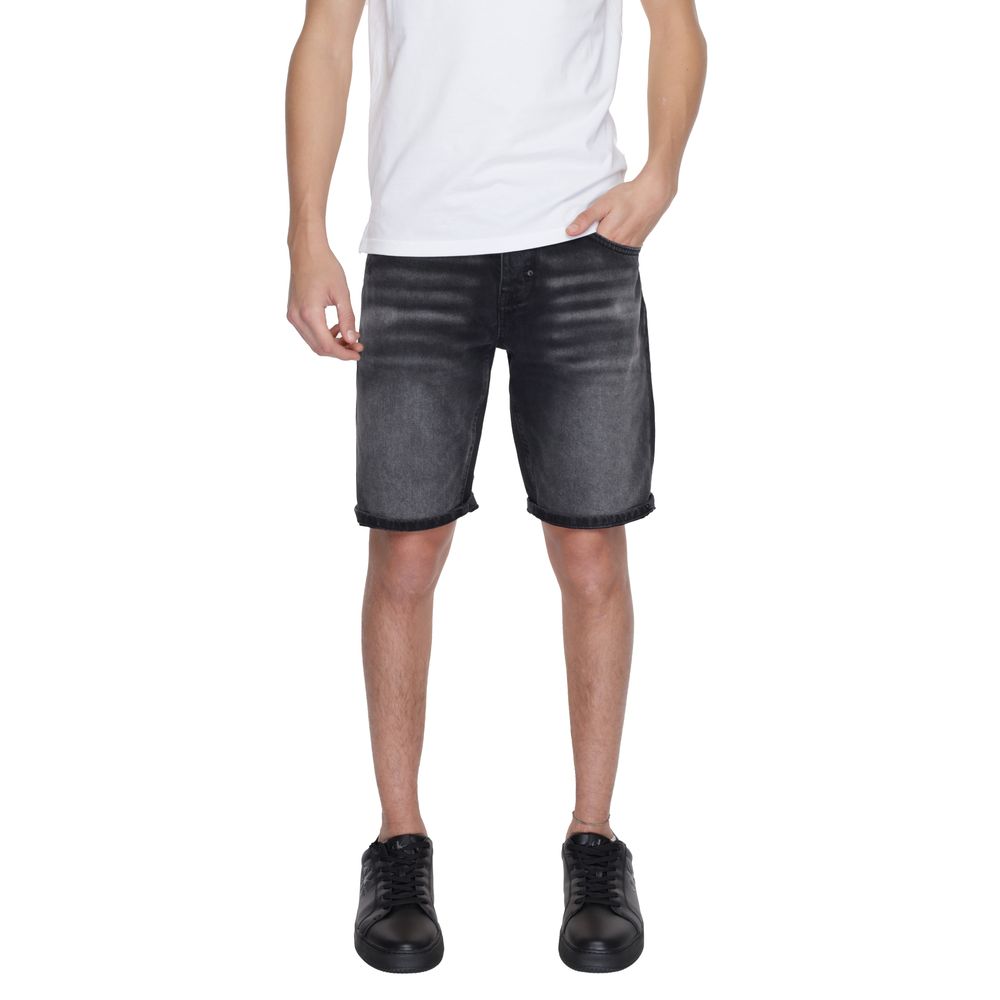 Antony Morato Black Cotton Bermuda Shorts Antony Morato