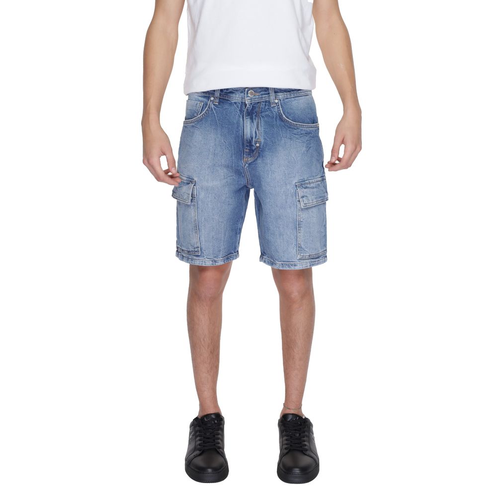 Antony Morato Blue Cotton Bermuda Shorts Antony Morato