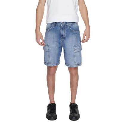 Antony Morato Blue Cotton Bermuda Shorts Antony Morato