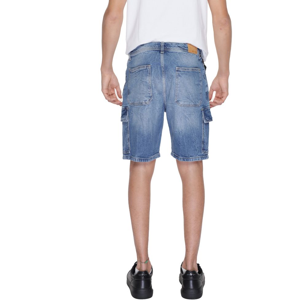 Antony Morato Blue Cotton Bermuda Shorts Antony Morato