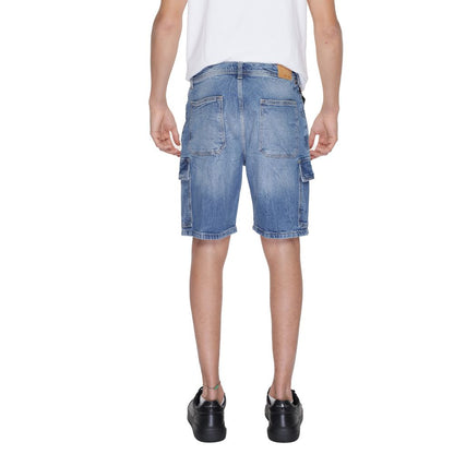 Antony Morato Blue Cotton Bermuda Shorts Antony Morato