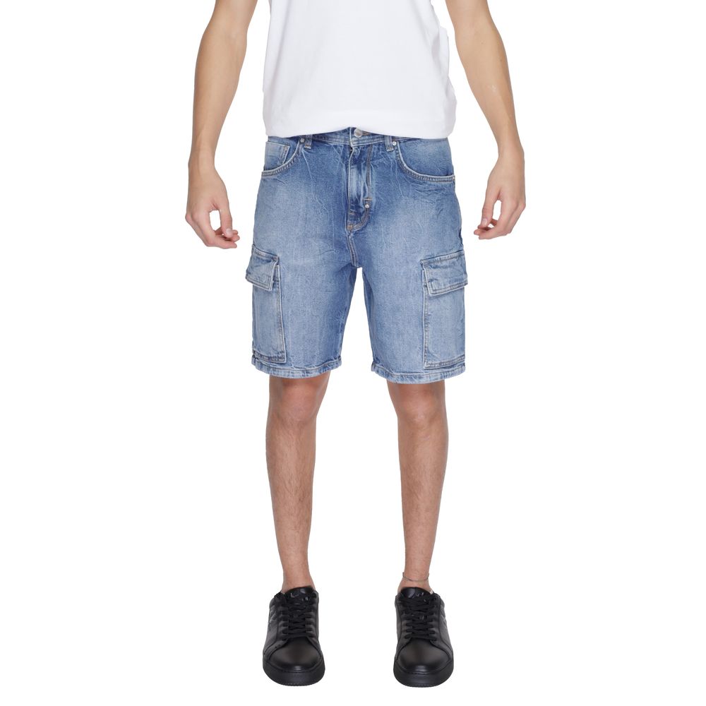 Antony Morato Blue Cotton Bermuda Shorts Antony Morato