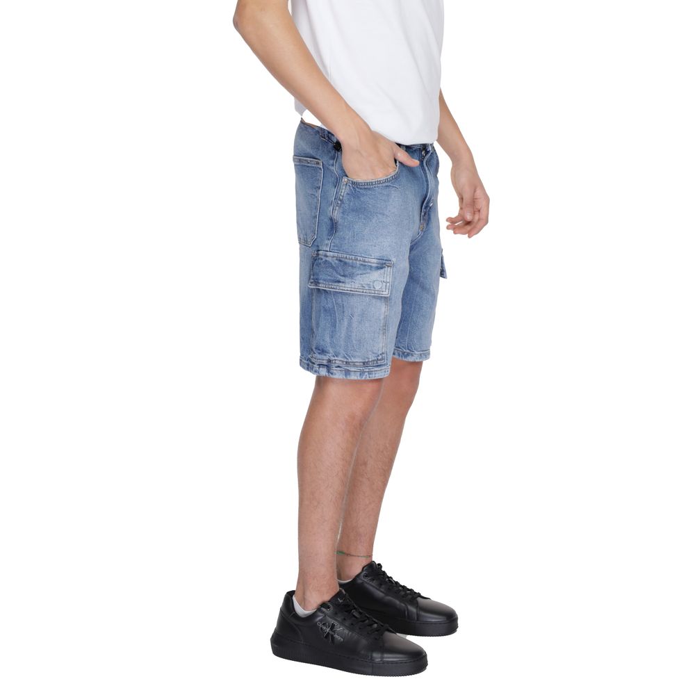 Antony Morato Blue Cotton Bermuda Shorts Antony Morato