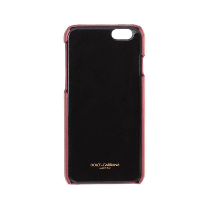 Dolce & Gabbana Pink Leather Heart Crystal Phone Case Dolce & Gabbana