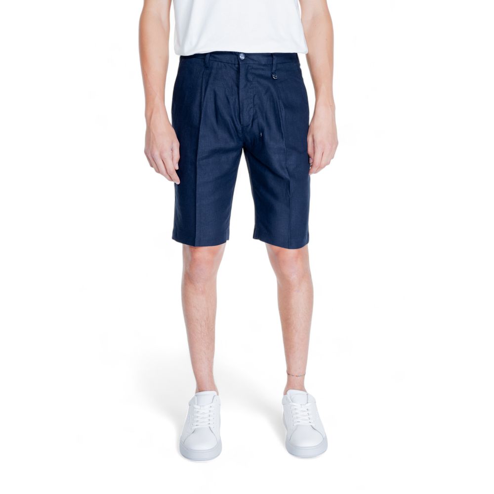 Antony Morato Blue Linen Bermuda Shorts Antony Morato