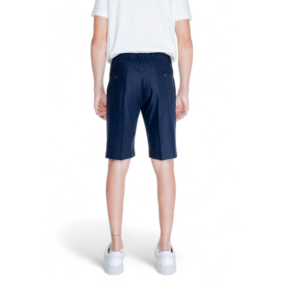 Antony Morato Blue Linen Bermuda Shorts Antony Morato