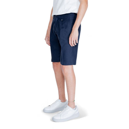 Antony Morato Blue Linen Bermuda Shorts Antony Morato
