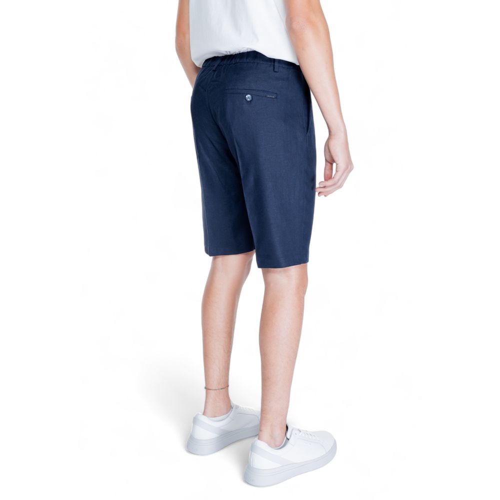 Antony Morato Blue Linen Bermuda Shorts Antony Morato