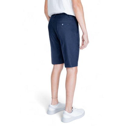 Antony Morato Blue Linen Bermuda Shorts Antony Morato