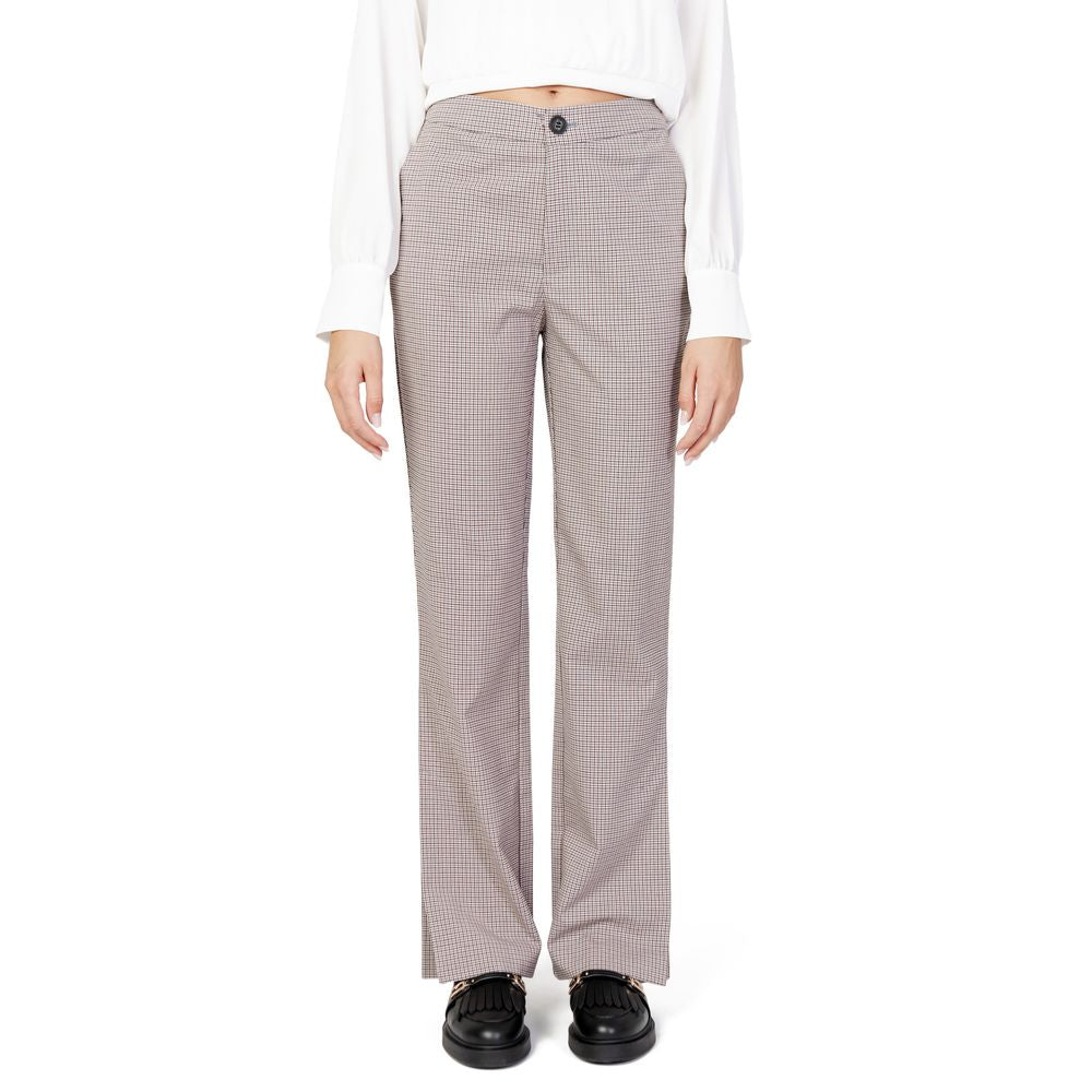 Only Beige Polyester Flared Pants