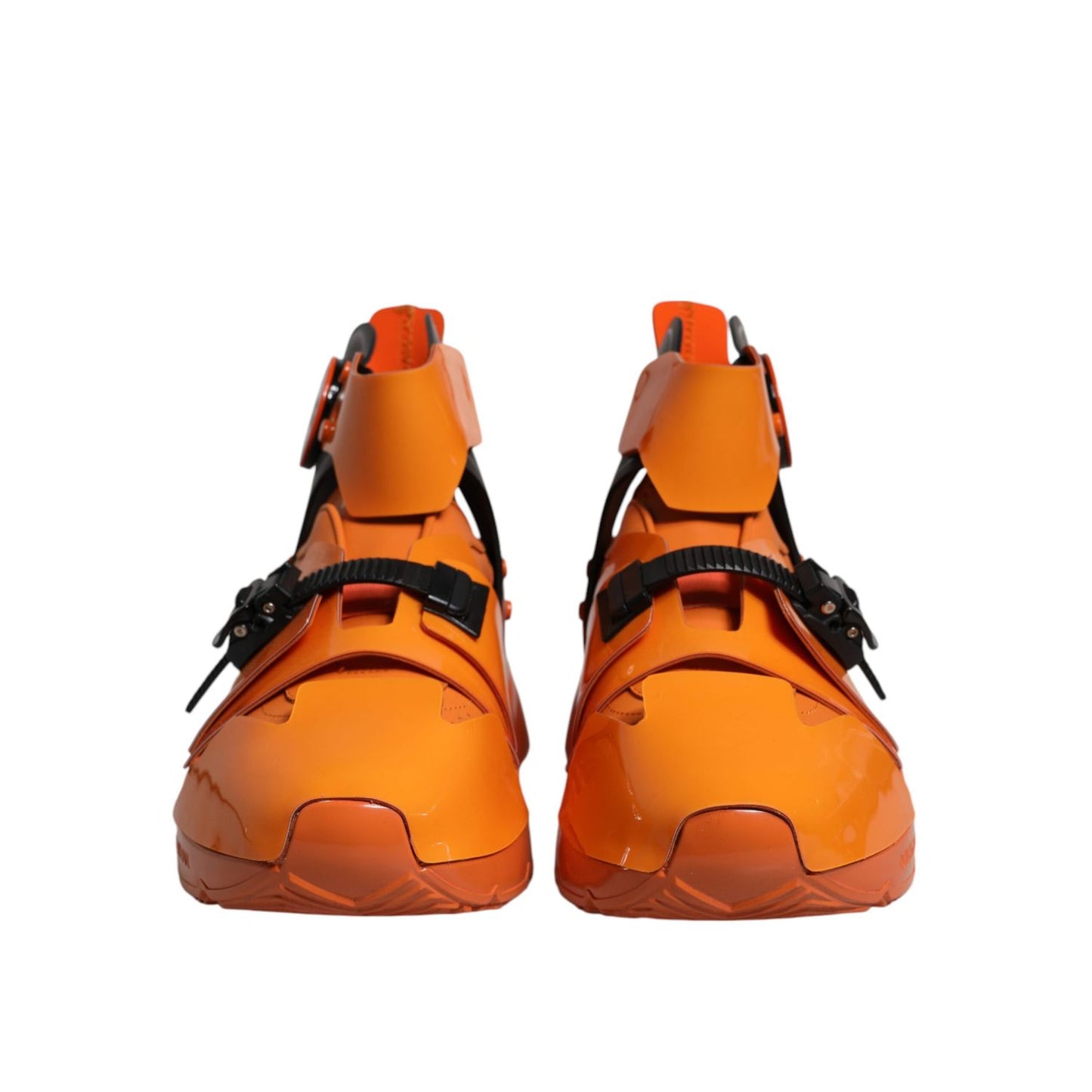 Dolce & Gabbana Orange Multi Panel Chunky High Top Sneakers Shoes