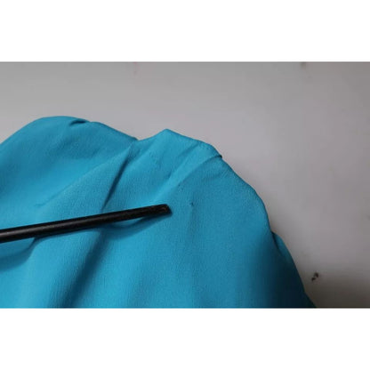 Boutique Moschino Blue Round Neckline Long Sleeves Blouse Top Boutique Moschino