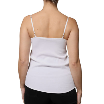 Fabiana Filippi White Spaghetti Strap Sleeveless Tank Top Fabiana Filippi