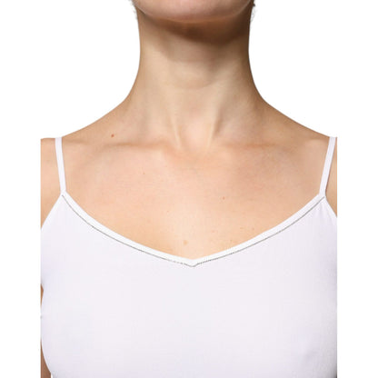 Fabiana Filippi White Spaghetti Strap Sleeveless Tank Top Fabiana Filippi