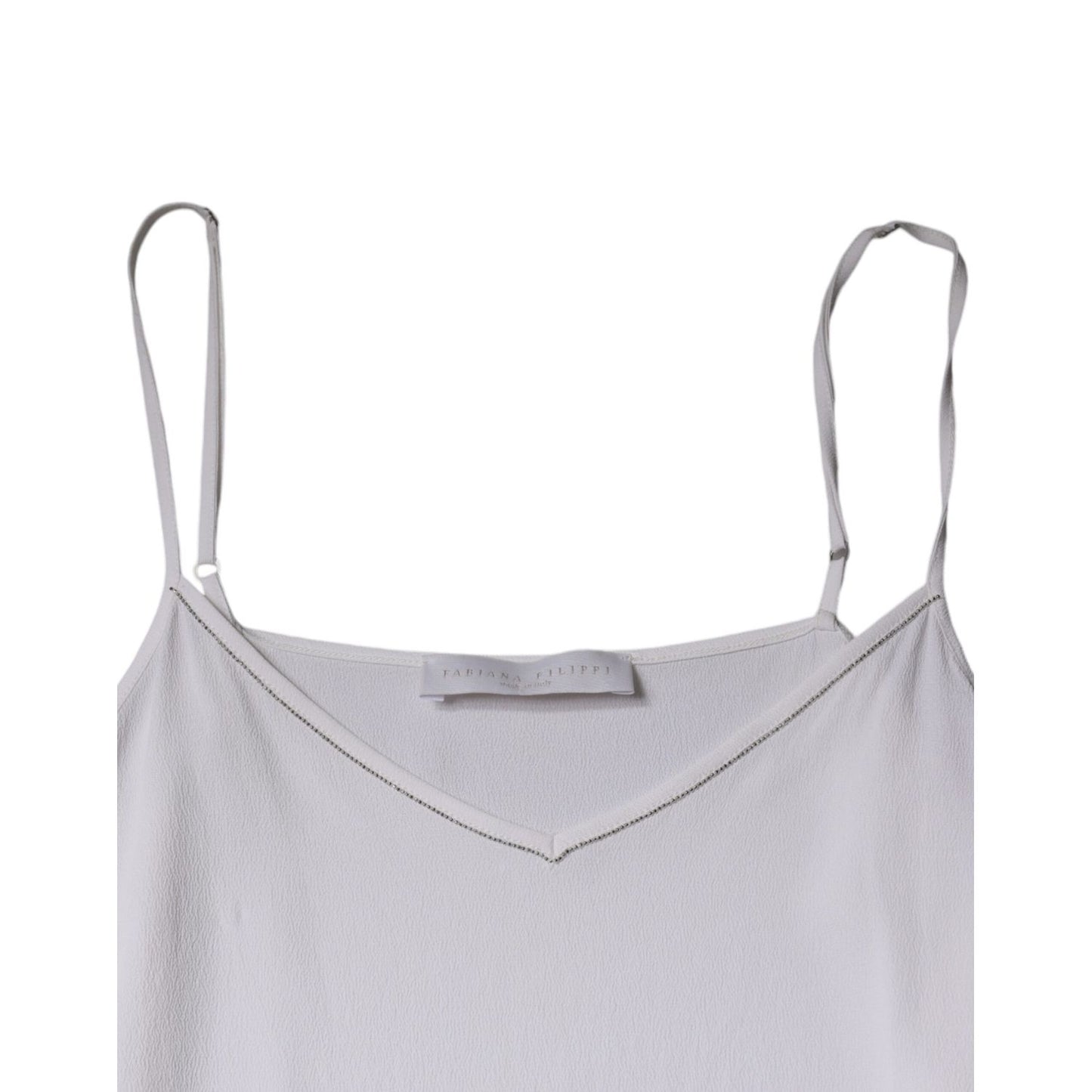 Fabiana Filippi White Spaghetti Strap Sleeveless Tank Top Fabiana Filippi