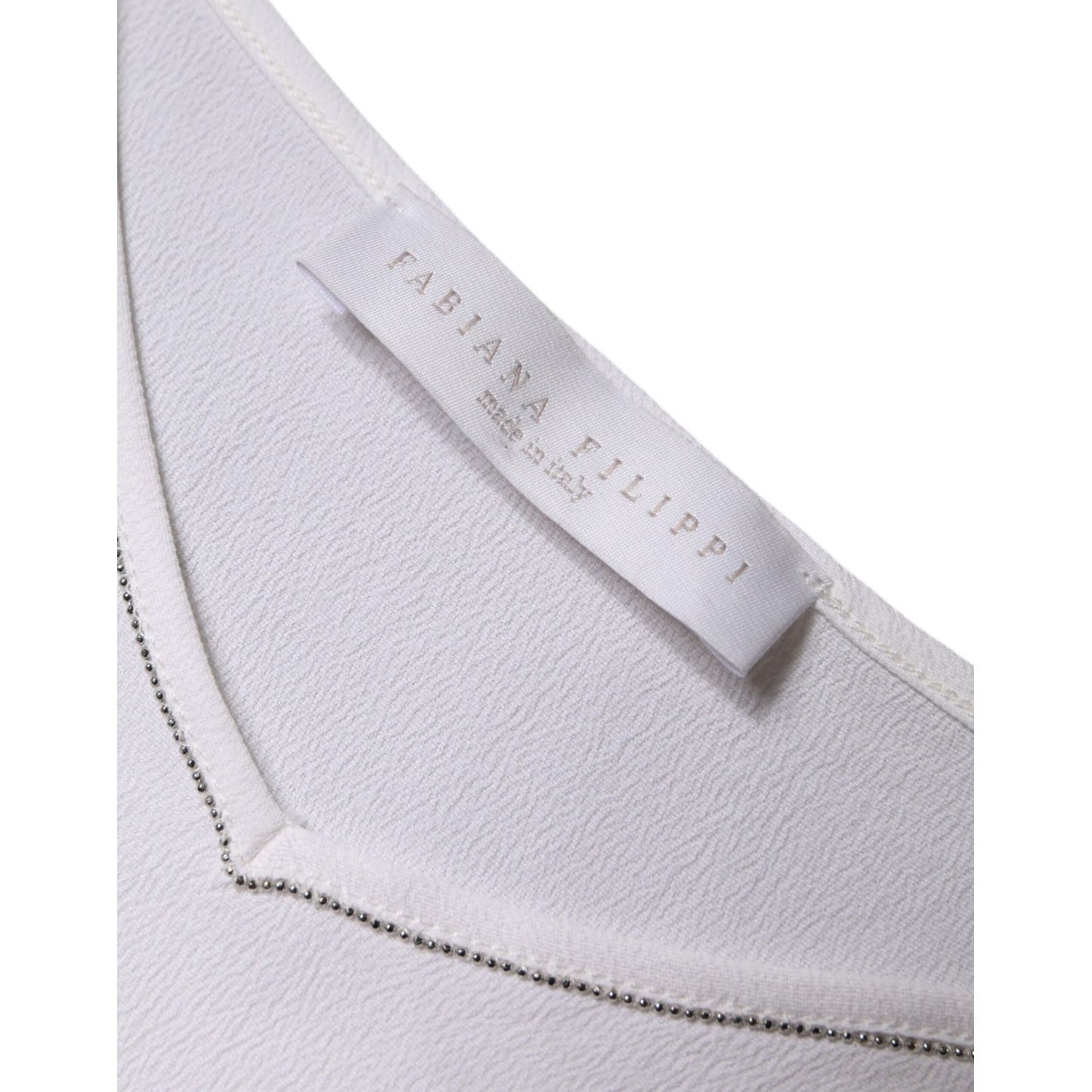 Fabiana Filippi White Spaghetti Strap Sleeveless Tank Top Fabiana Filippi