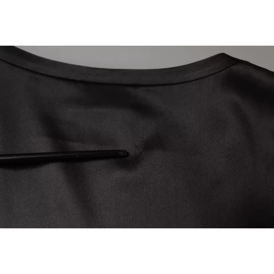 Brunello Cucinelli Black Silk Blend Sleeveless Tank Top