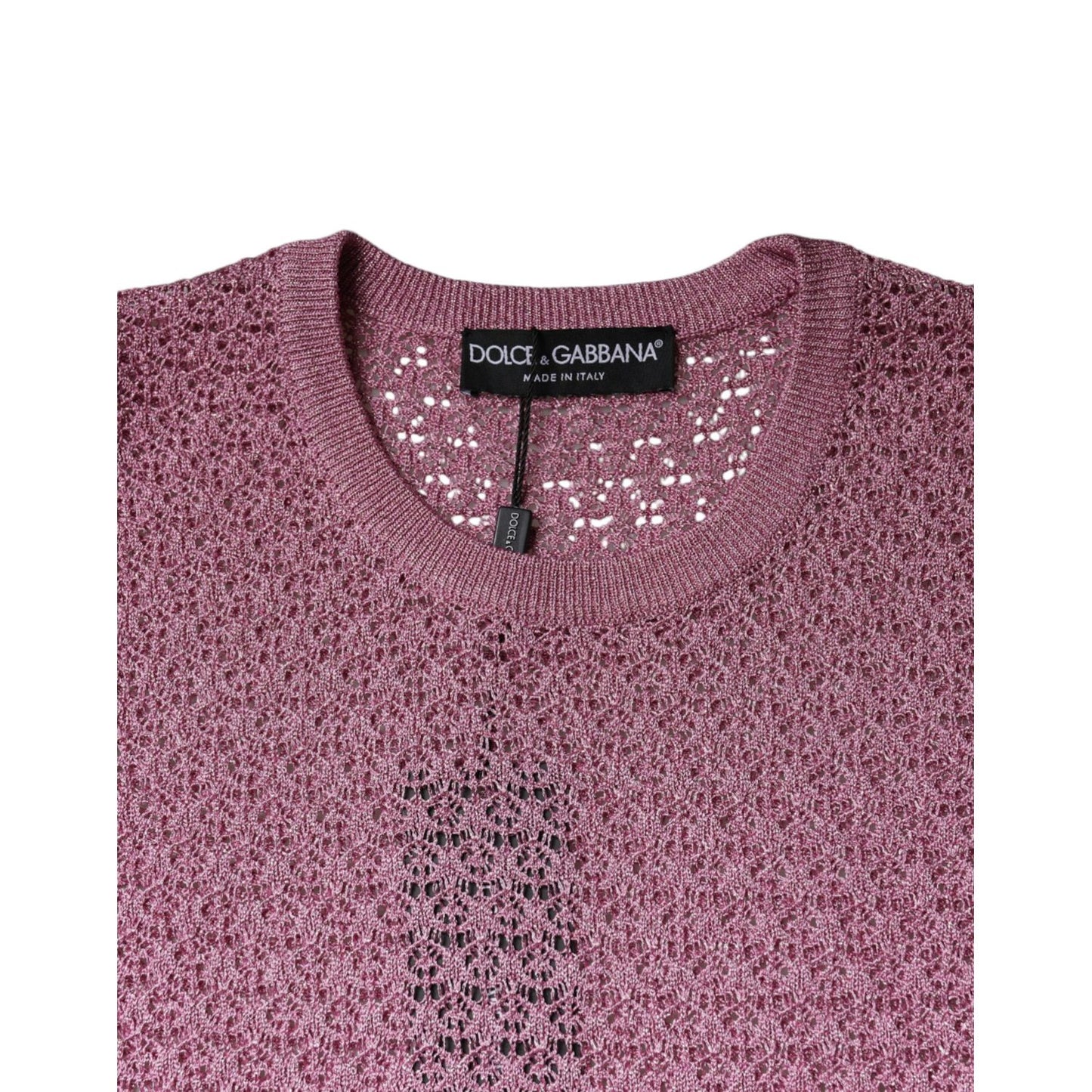 Dolce & Gabbana Pink Mesh See Through Sleeveless Tank Top