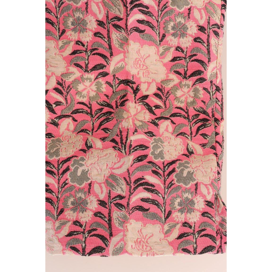 Dolce & Gabbana Pink Floral Brocade Capri Pants