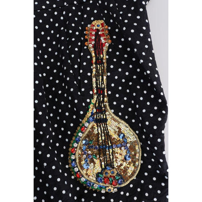 Dolce & Gabbana Black Polka Dot Sicily Crystal Pants Dolce & Gabbana