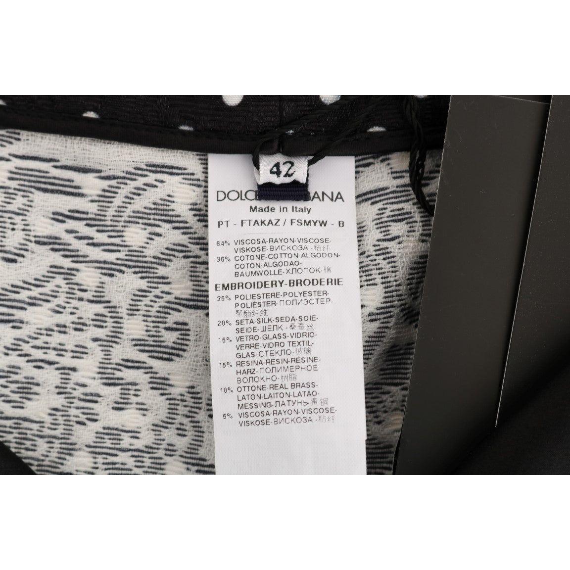 Dolce & Gabbana Black Polka Dot Sicily Crystal Pants Dolce & Gabbana