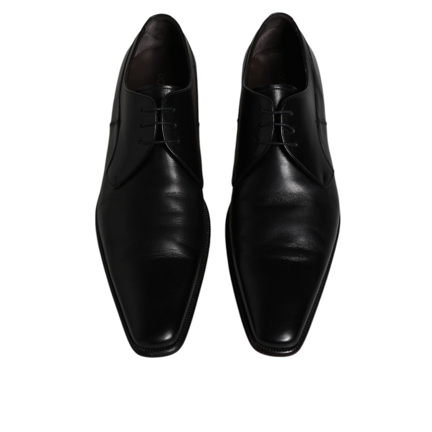 Dolce & Gabbana Black Leather Derby Men Formal Dress Shoes