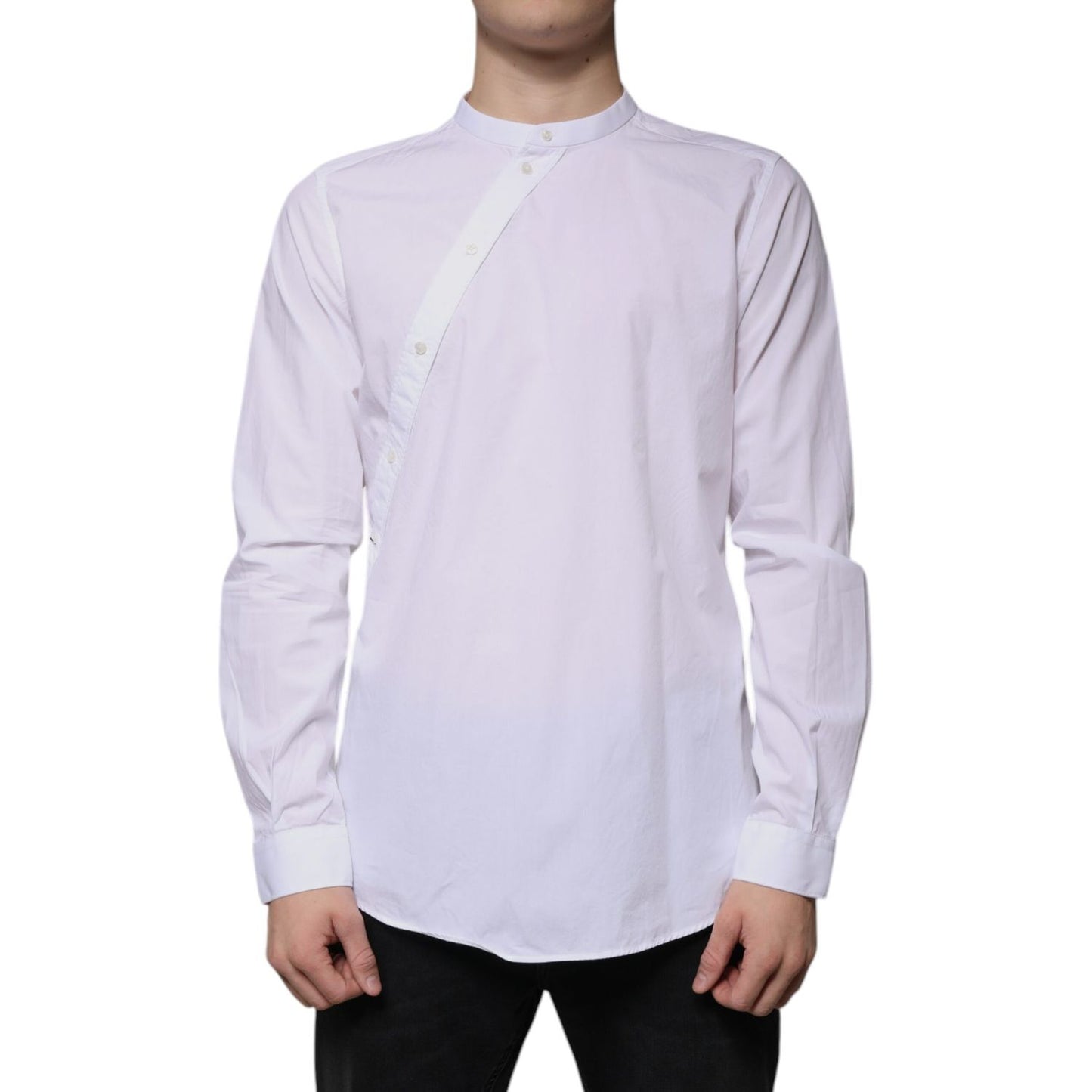 Dolce & Gabbana White Cotton Slim Fit MARTINI Dress Shirt