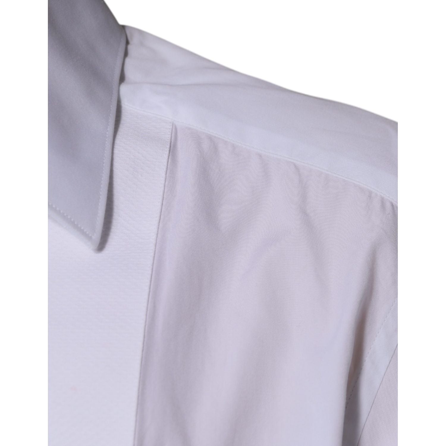 Dolce & Gabbana White Bib Cotton Poplin GOLD Men Formal Shirt