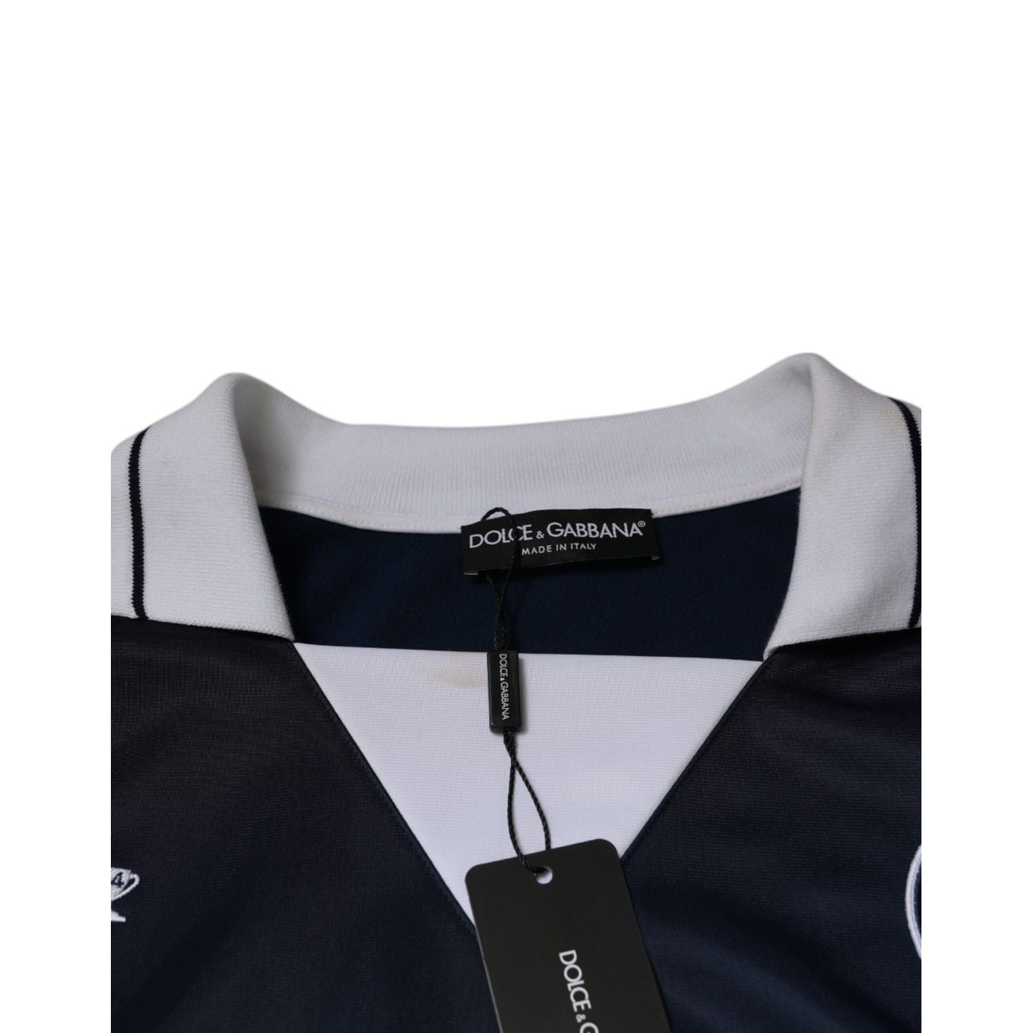 Dolce & Gabbana Blue White Milano Long Sleeve Jersey T-shirt