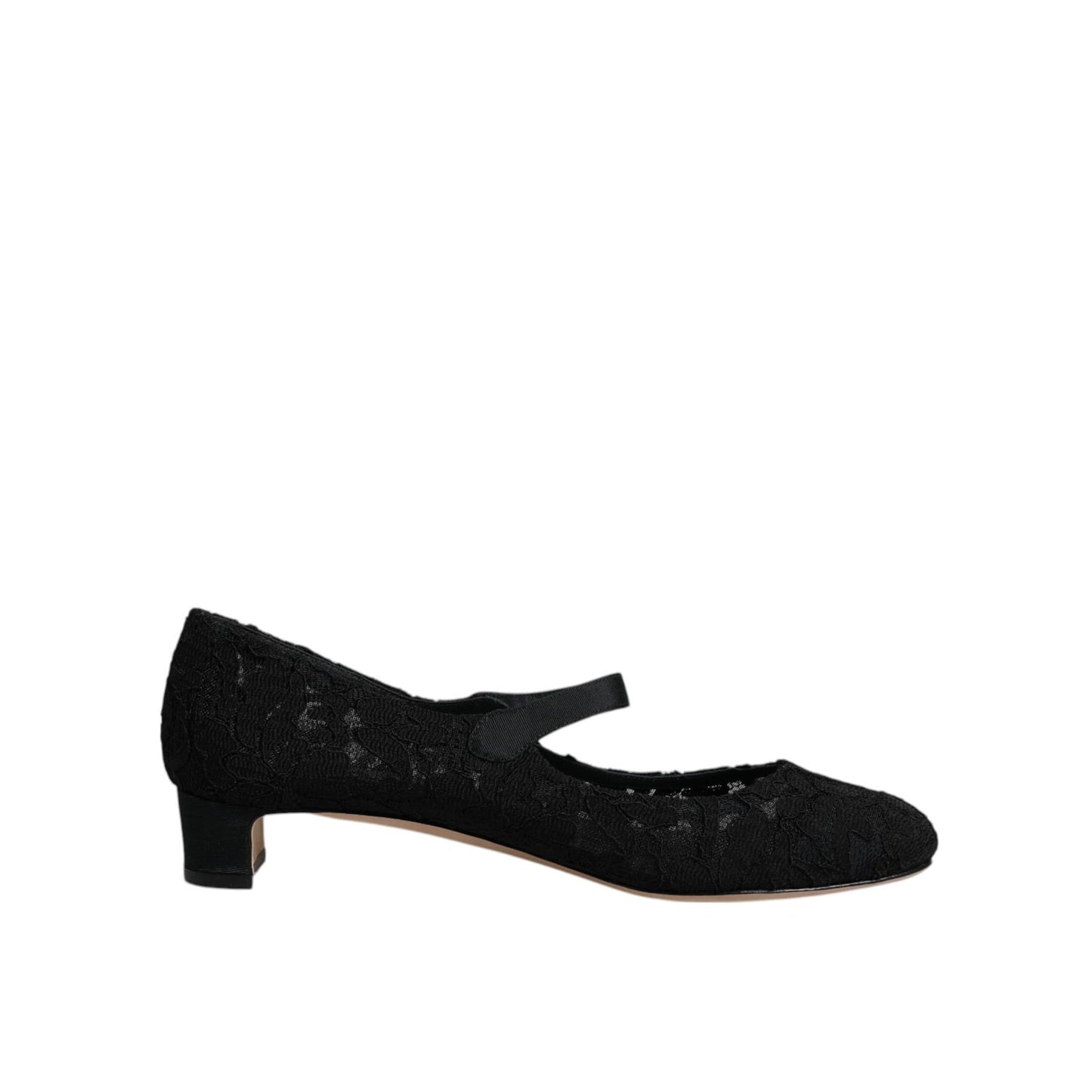 Dolce & Gabbana Black Mary Jane Taormina Lace Pumps Shoes