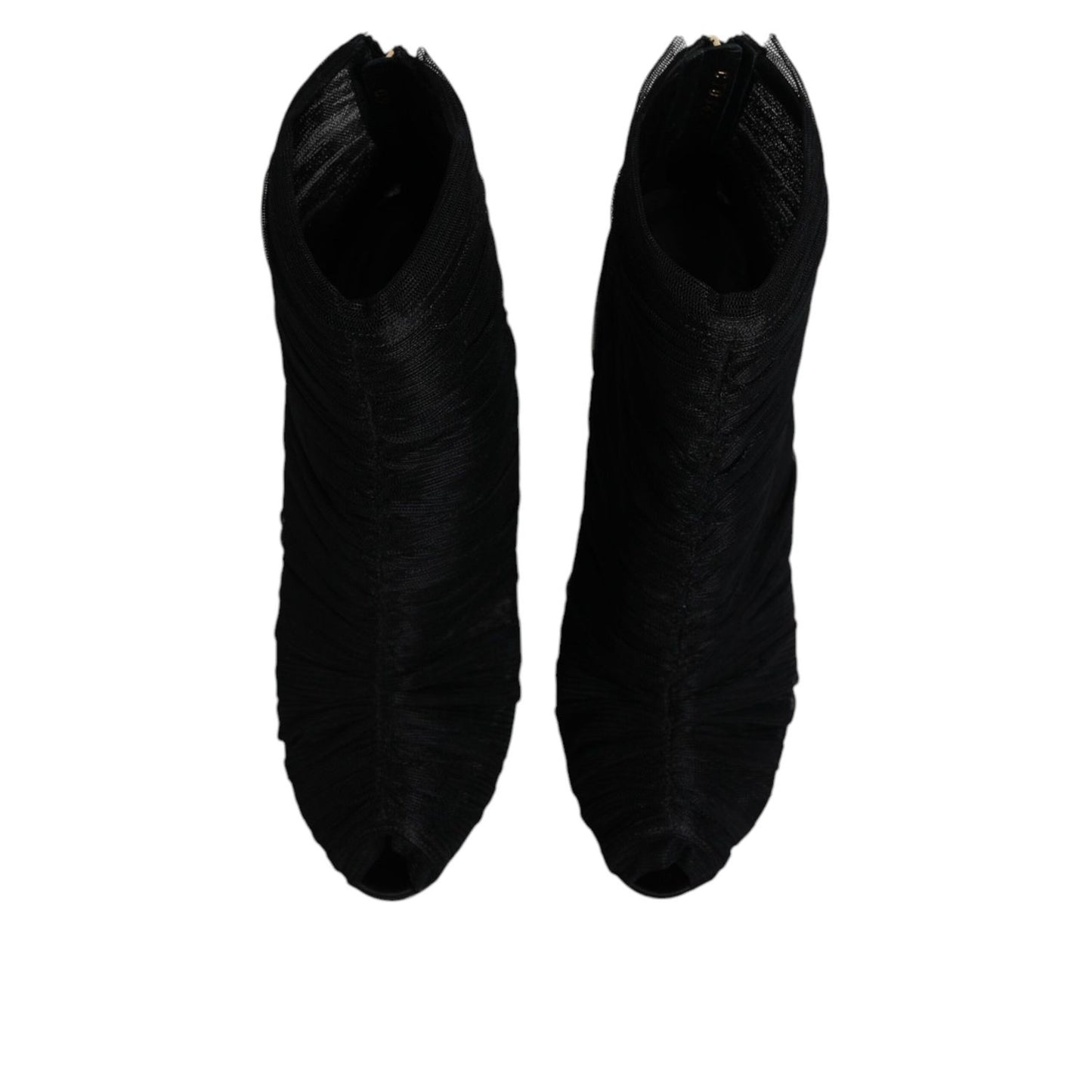 Dolce & Gabbana Black Mesh Stiletto Heels Ankle Boots Shoes