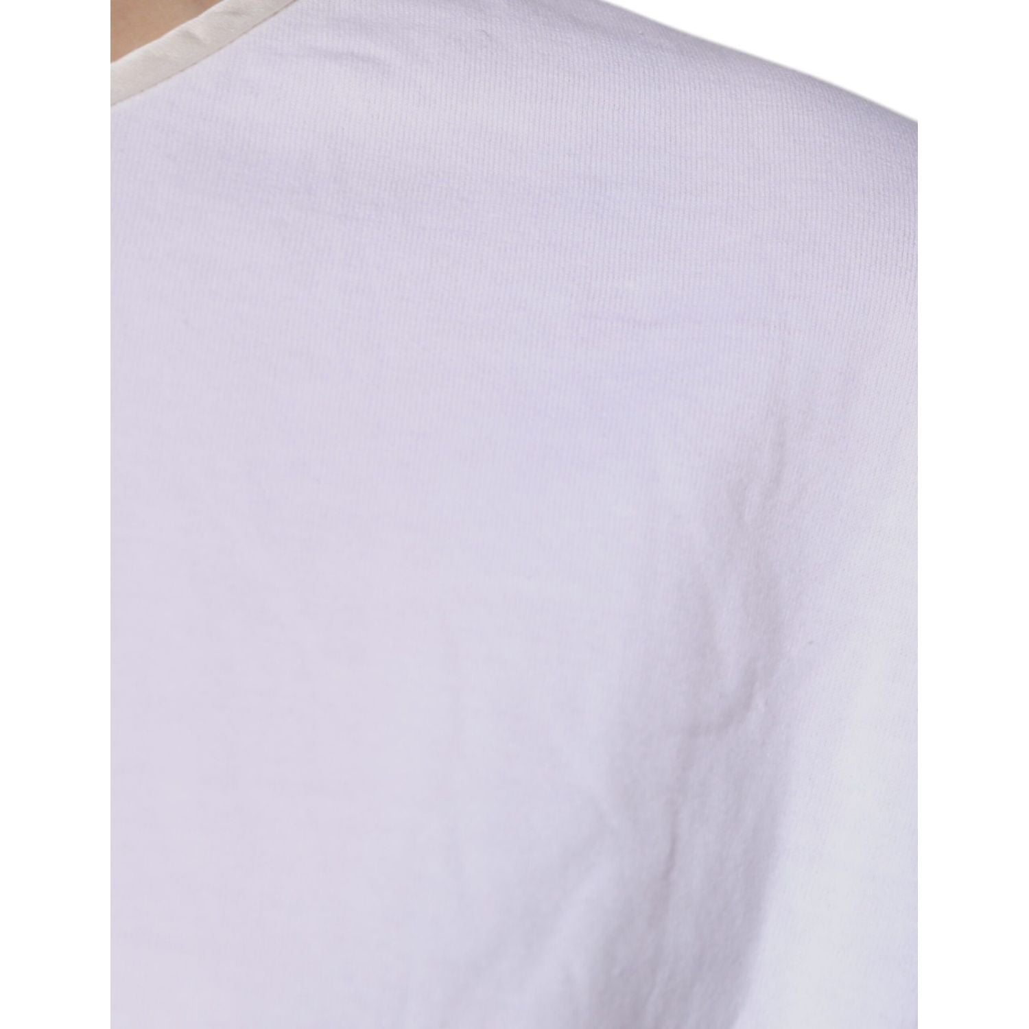 Dolce & Gabbana White Cotton Silk Round Neck Wrap Blouse Top