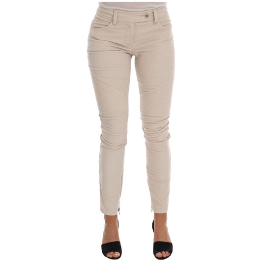 Ermanno Scervino Beige Slim Jeans Corduroy Skinny Pants Ermanno Scervino